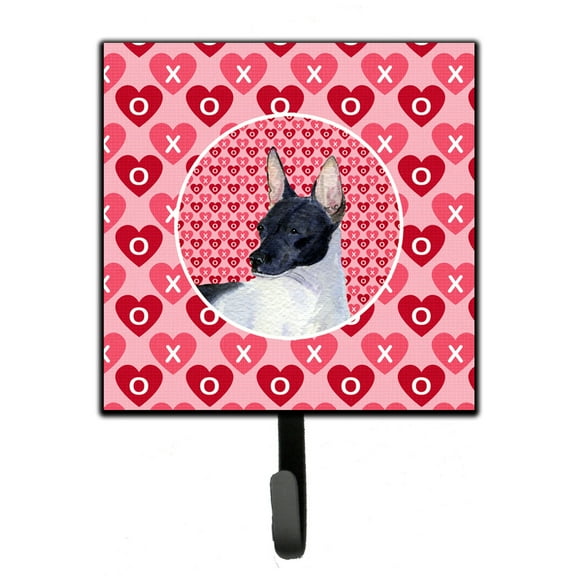 Rat Terrier Hearts Love and Valentines Day Portrait Leash or Key Holder