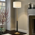 thumbnail image 4 of Evelyn&Zoe Lyon Two-Tone Floor Lamp with Fabric Shade, Brass/Matte Black/White, 4 of 9