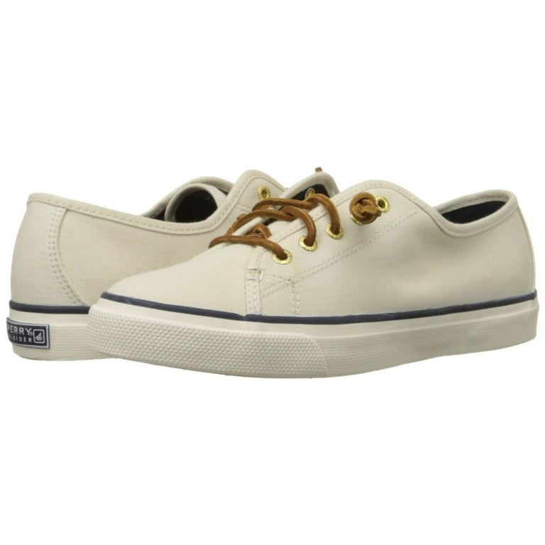 Sperry STS90549-080 Women's Seacoast Canvas Sneakers, Ivory, M