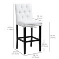 thumbnail image 3 of HOMCOM Modern Bar Stools Set of 2, Upholstered Counter Height Barstools, 3 of 10