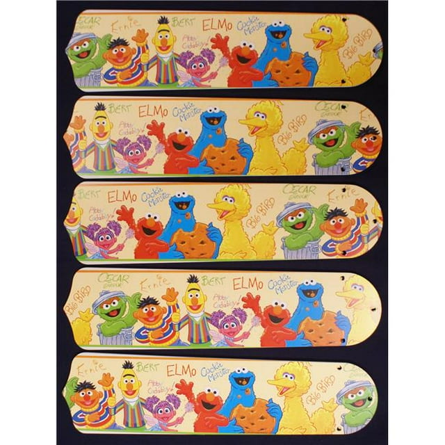 Ceiling Fan Designers 52SET-KIDS-SSEBB Sésame Rue Elmo Grand Oiseau 52 Po.