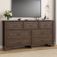 thumbnail image 6 of ChVans Farmhouse 7 Drawers Dresser for Bedroom, 59'' Wide Wood Rustic Chest of Drawers with Natural Texture, Vintage Design, Large Storage Dressers Organizer for Living Room, Hallway, 6 of 7