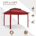thumbnail image 5 of EAGLE PEAK Gazebo 11 x 11 ft Straight Leg Pop-Up Canopy(Red), 5 of 8