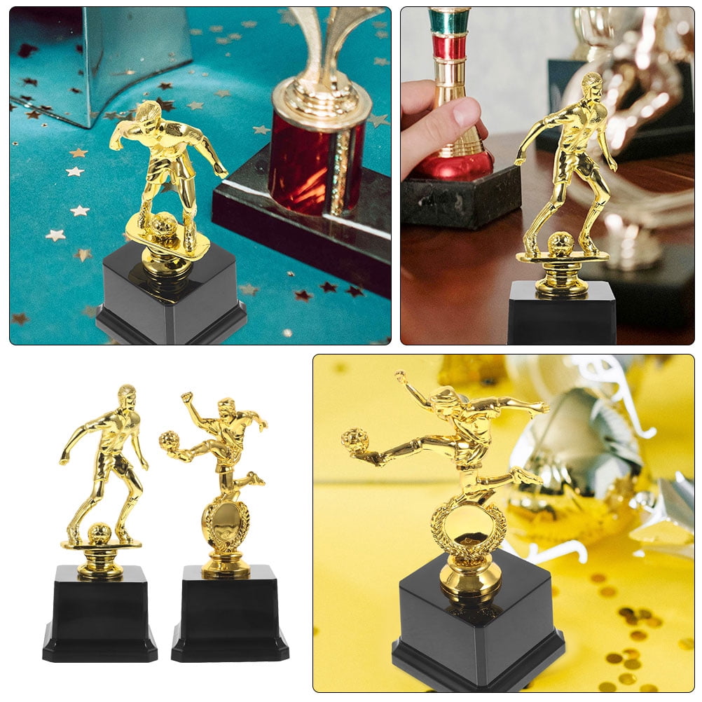 WEUVEB Set of 2 Elegant Soccer Trophy Cups for Awards, Achievements, and Sports Decor