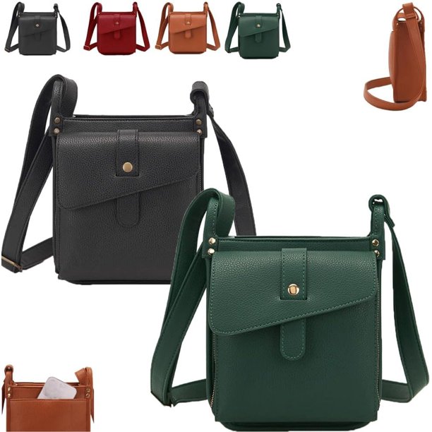 Bolso bandolera Dollver,Bolso cruzado de cuero de diseño único Dollver,Bolso cruzado Dollver para mujer (2PCS-E)