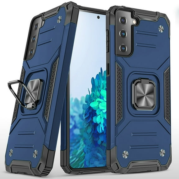 Phone Case for Samsung Galaxy S22  Plus Armor Hybrid with Ring Holder Kickstand Shockproof Heavy-Duty Durable Rugged Dual Layer Cover for Galaxy S22 Plus - Blue