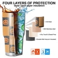 thumbnail image 7 of 30oz Checkered Pumpkin Halloween Pattern Tumblers Stainless Steel Tumbler with Lid and Straw,Vacuum Insulated Double Wall Travel Tumbler Cups Mug with Cleaning Brush for Coffee,Tea, 7 of 7