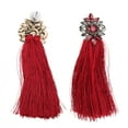 thumbnail image 2 of Boucles d'Oreilles Pompon, Boucles d'Oreilles en Forme de Fleur en Alliage Pompon Boucles d'Oreilles en Forme de Fleur Vintage pour les Clients de Concerts Rouge, 2 of 8