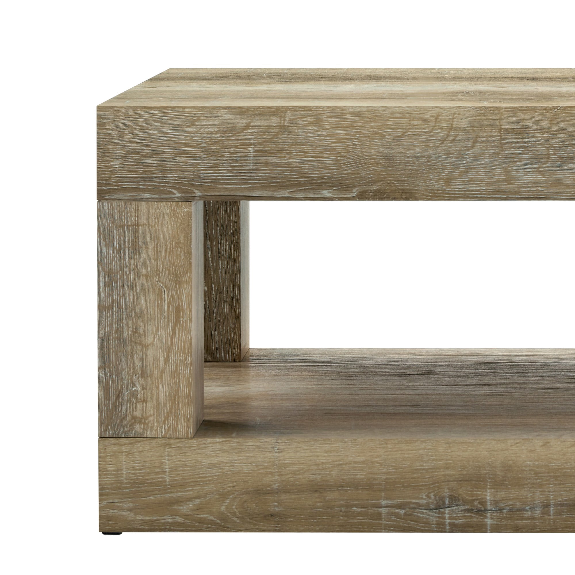 Alvantor 2-Tier Gray Modern Coffee Table with Open Shelf for Living Room, 40"x21"x18"
