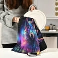 thumbnail image 6 of Dreamtimes Galaxy Wolf Kitchen Towels, 18 x 28 Inch Super Soft and Absorbent Dish Cloths for Washing Dishes, 4 PCS Reusable Multi-Purpose Microfiber Hand Towels for Kitchen, 6 of 7
