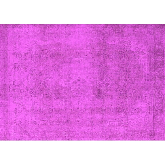 Ahgly Company Indoor Rectangle Oriental Pink Industrial Area Rugs, 7' x 10'