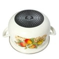 thumbnail image 6 of Enameled Aluminum Soup Pot 5.05-qt. (4.8 L) Apples Enamel Pasta Set with Complimentary Kitchen Towel and Spatula Deep Casserole Cooking Pot with Glass Lid Enamel Colander 9.25 х 9.25 х 5.9", 6 of 10