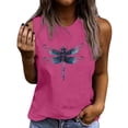 thumbnail image 2 of Mifsaly Independence Day Tank Tops Womens Cotton Sleeveless Top Dragonfly Graphic Summer Camisole Lightweight Breathable Slim Fit Layering Shirts M, 2 of 4