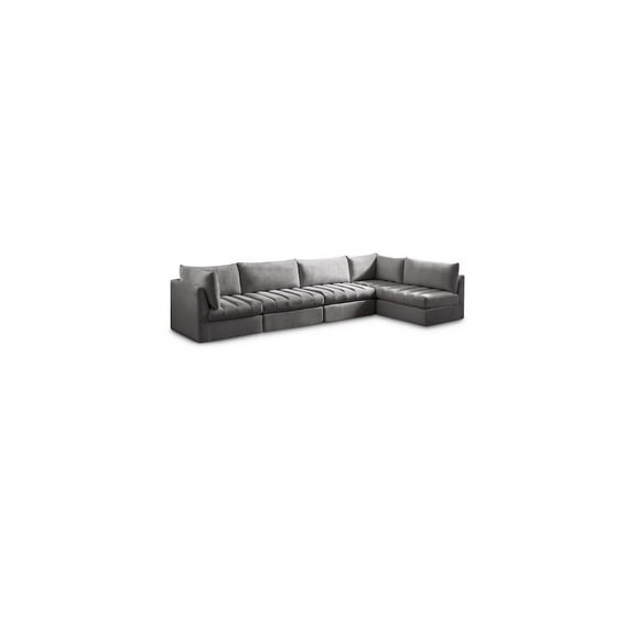 Meridian Furniture Jacob Grey Velvet Modular Sectional