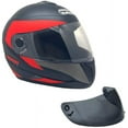 thumbnail image 2 of MMG Adult Motorcycle Full Face Helmet DOT with Spare Tinted Shield - Matte Black Red (X-Large) Model 26, 2 of 8