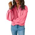 thumbnail image 2 of Vedolay Hoodless Sweatshirts for Women 2023 Casual Crewneck Solid Color Sweatshirt Red,L, 2 of 4