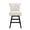 Antique White-Faux Leather, variant on Carolayne 26" Swivel Bar Stools Set of 3, Tufted Upholstered Barstool with Footrest for Kitchen Island, Faux Leather, Antique White