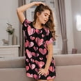 thumbnail image 3 of Zufioo Hearts Print Women's Nightgown, Round Neck Short-sleeved Pajamas, Home Wear Suitable for Home and Outing, 3 of 6