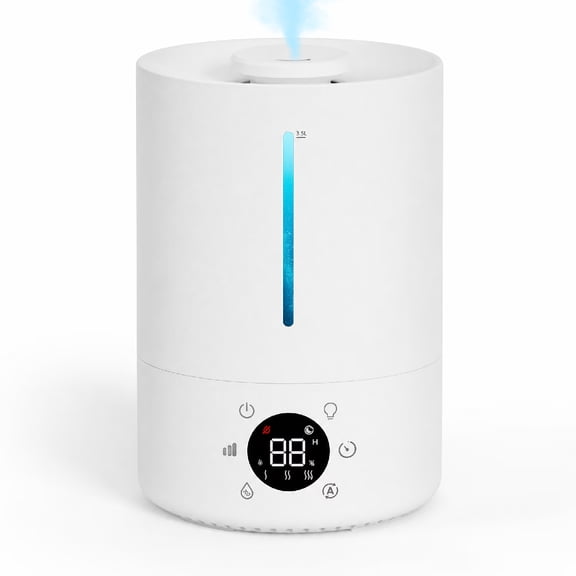 Smart Humidifiers for Bedroom, 3.5L Top Fill Cool Mist Humidifier, 24dB Quiet Runtime, Humidity Control, Air Humidifier with Night Light, for Baby, Plants, Home
