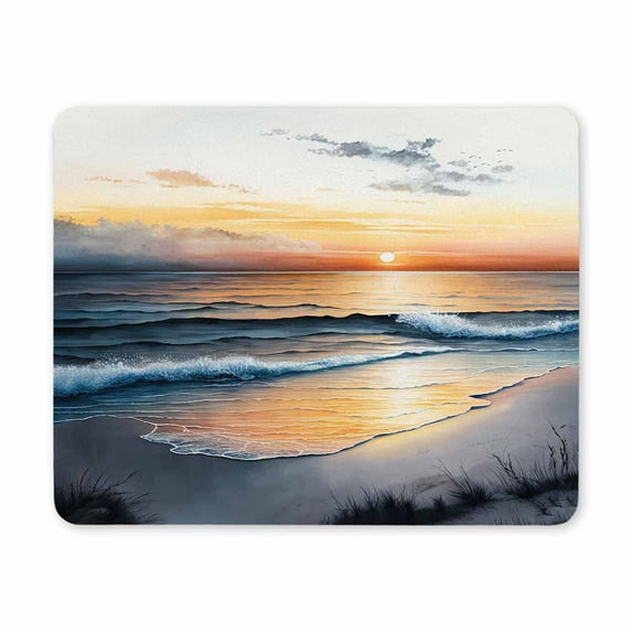 Sand Beach Mouse Pad,Cute Mouse pad, Small Mouse Pads with Designs,Portable Office Non-Slip Rubber Base Wireless Mouse Pad for Laptop