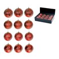 thumbnail image 3 of Ornement Rouge Avec Lignes (Assortiment) (12/Disp) - Lot De 12, 3 of 4