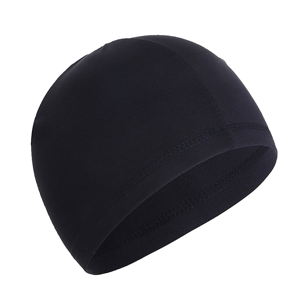 Black Sports Cycling Skull Cap Quick Dry Breathable Running Bicycle Hat 