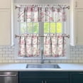 thumbnail image 3 of Rustic Floral Print Curtains 24 Inch - 3 Panel Vintage Country Set with Bohemian Wildflowers, Rod Pocket Window Treatment, 3 of 6