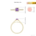 thumbnail image 4 of ANGARA Natural Classic Cushion Amethyst Ring with Diamond Halo in 14K Yellow Gold for Women (Size-4mm) | February Birthstone, Birthday, Anniversary, Jewelry Gift for Women | Natural Amethyst Ring, 4 of 8