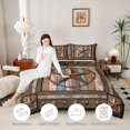 thumbnail image 3 of Homewish Vintage Stars Twin Comforter Sets,Rustic Farmhouse Cabin Bedding Set,Brown,Black Reversible,2-Piece,1 Comforter and 1 Pillowcase, 3 of 7