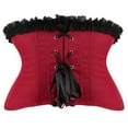 thumbnail image 5 of Elainilye Fashion Corset Tops for Women Lace Patchwork Color Gothic Court Evening Wear Shaping Top Corsets Underbust,Red, 5 of 5