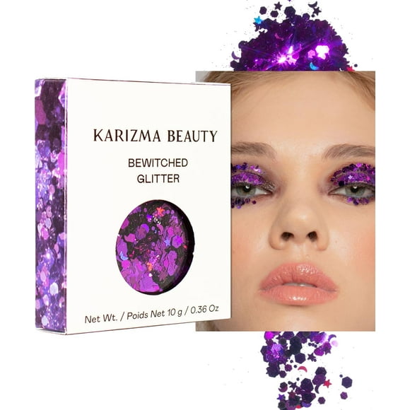 KARIZMA Bewitched Body Glitter. 10g Visage Épais Glitter, Cheveux Glitter, Yeux Glitter et Body Glitter pour Femmes. Rave Glitter, Accessoires de Festival, Maquillage Cosmétique Glitter. Ensemble Glitter Ample