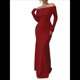thumbnail image 1 of Vestido Ajustado de Larga con Hombros Descubiertos para Mujer, Elegante Vestido para Cóctel o Fiesta Vino Tinto XXL, 1 of 9