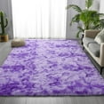 thumbnail image 6 of Noahas Fluffy Area Rug for Living Room Bedroom, 4 x 6 Tie-Dyed Purple Rug Fuzzy Non-Slip Modern Carpet Ultra Soft Faux Fur Rugs for Dorm Kids Room Home Decor, 6 of 7