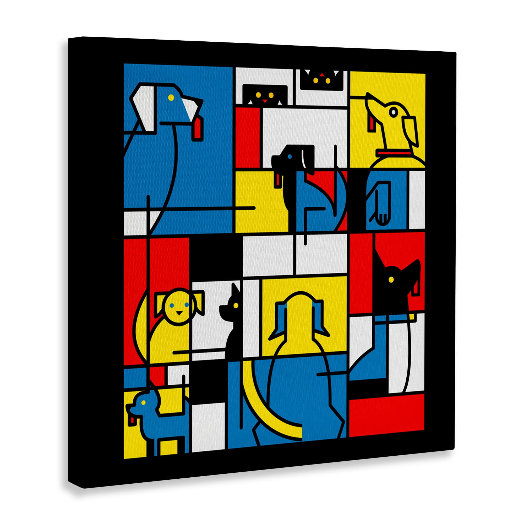 Stupell Industries Color Block Dogs Abstract Canvas Wall Art, design by Tobe Fonseca