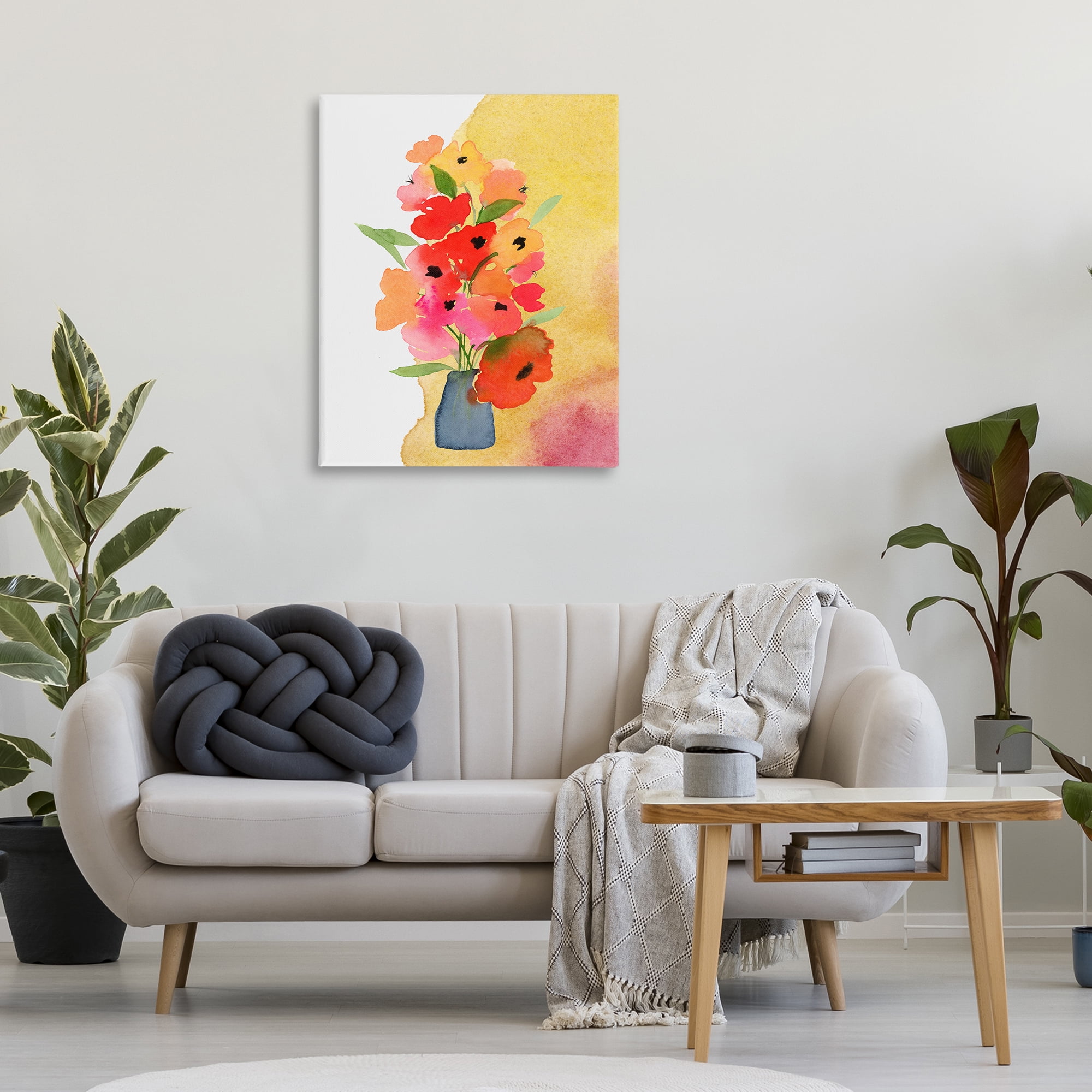 Stupell Industries Bright Abstract Florals Botanical & Floral Painting Gallery Wrapped Canvas Art Print Wall Art, 30 x 40