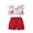 Red, variant on Mercatoo Baby Outfit Green Outfits Shorts Sleeve Baby Floral Toddler Girls Tops Printed Fly Girls Outfits&Set