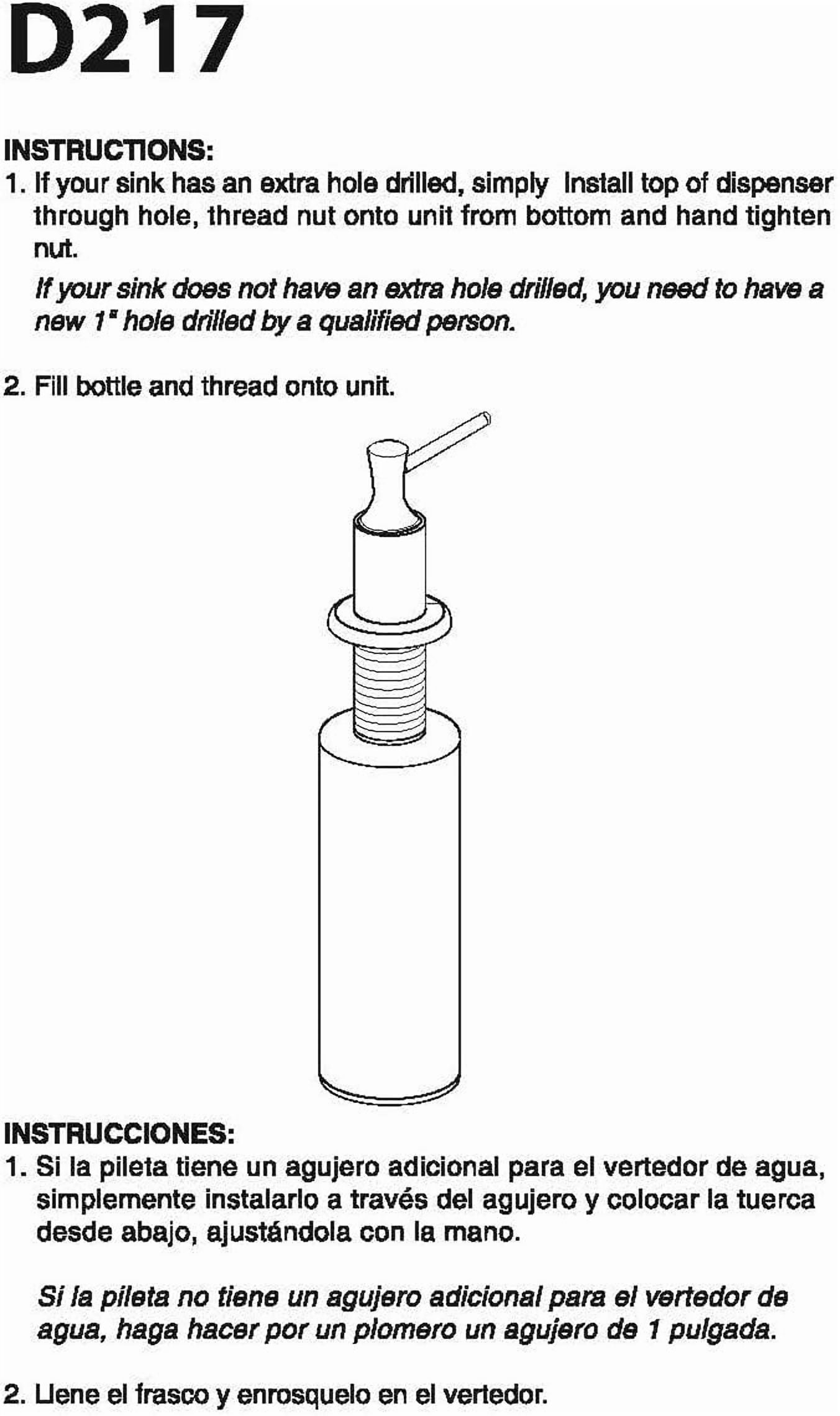 Westbrass Kitchen Sink Deck Mount Liquid Soap Dispenser with Refillable 12 oz Bottle, Polished Nickel