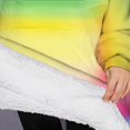 thumbnail image 3 of Oversized Wearable Blanket Hoodie,Colorful Watercolor Stripe Pattern Sherpa Blanket Hoodie with Super Pockets,Super Warm Fuzzy Pullover for Women & Men, 3 of 6