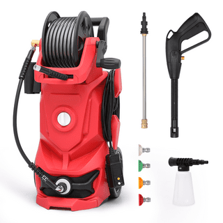 Giraffe Tools Grandfalls Pressure Washer Plus Soft, Electric Pressure  Washer Wall Mount, 100ft Retractable Pressure Washer Reel, 4 Quick Connect  Nozzles, Foam Cannon, Cleaning Patios, Cars, Driveways 