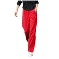 thumbnail image 1 of cfhntfmh Womens Lounge Pants Soft High Waisted Solid Color Sweatpants Comfy Wide Leg Drawstring Pants with Pockets, 1 of 3