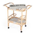 thumbnail image 3 of Butler Selena Grey & White Rattan Bar Cart, 3 of 8