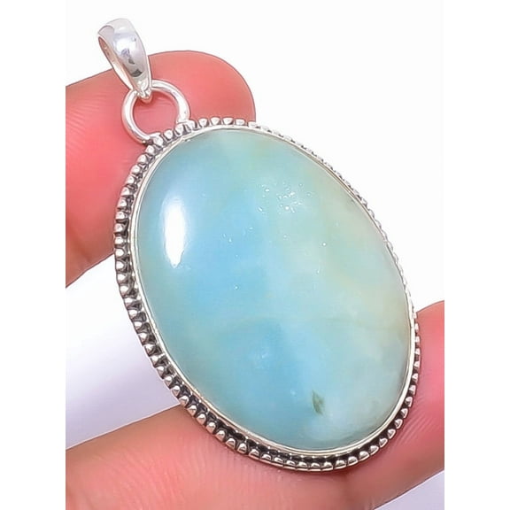 Aquamarine - Brazil 925 Sterling Silver Handmade Pendant 1.95" P7942-46, Christmas Gift, Gemstone Silver Jewelry, Aquamarine Pendant, New Year Sale