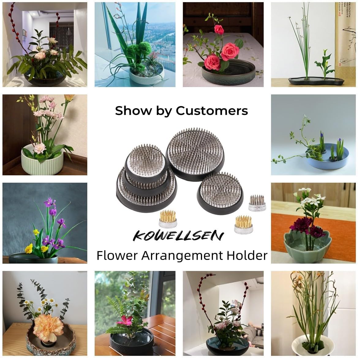 ABPETE Flower Frogs for Arrangements Holder Flower Frog Stainless Steel Pin Frog for Classroom Teaching, Home, Office (0.9 inch 12 pcs)