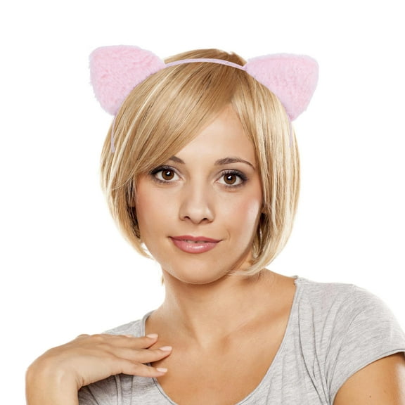 ELAYARD Cat Ears Headband Plush Pink Cute Spa Headband for Party Use
