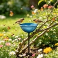 thumbnail image 6 of Metal Flower Garden Stake, Bird Bath, Handmade Yard Art, Pollinator Watering Station, Outdoor Decorative Ornament Gift, 6 of 6