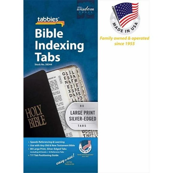 Tabbies Large Print O&N Testament - Silver Bible Tab