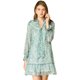 thumbnail image 1 of Vestido Recto Suelto Con Cuello Anudado Con Volantes Florales Allegra K Verde M, 1 of 6