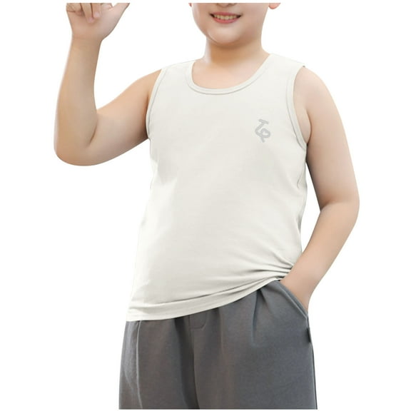 Maean Boys Tank Top Baggy Sleeveless Crew Neck Shirts Kids Summer Causal Tanks Tops Clothes 7-18T