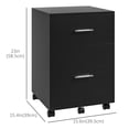 thumbnail image 2 of Black 2-Drawer Mobile File Cabinet with Wheels - Vertical & Letter Filing - Compact Under Desk Storage for Home Office & Study - 15.6" x 15.4" x 23", 2 of 7