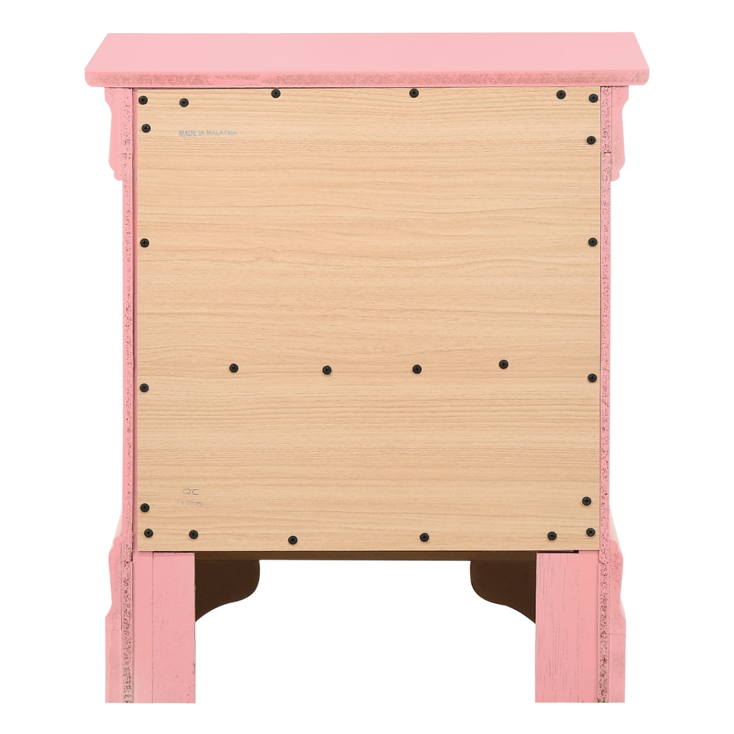 Glory Furniture Louis Phillipe 2 Drawer Nightstand in Pink